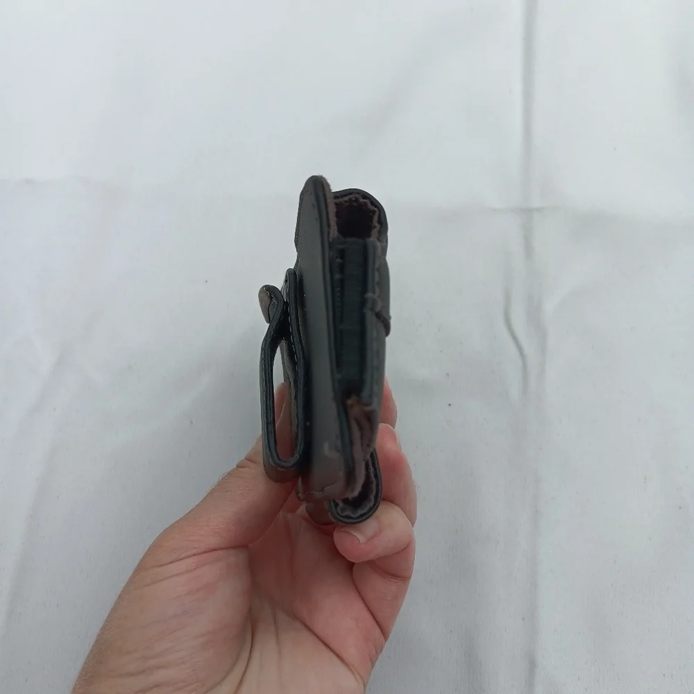 Verizon‎ Universal Cell Phone Holster Case Belt Clip Small Black Leather Pouch